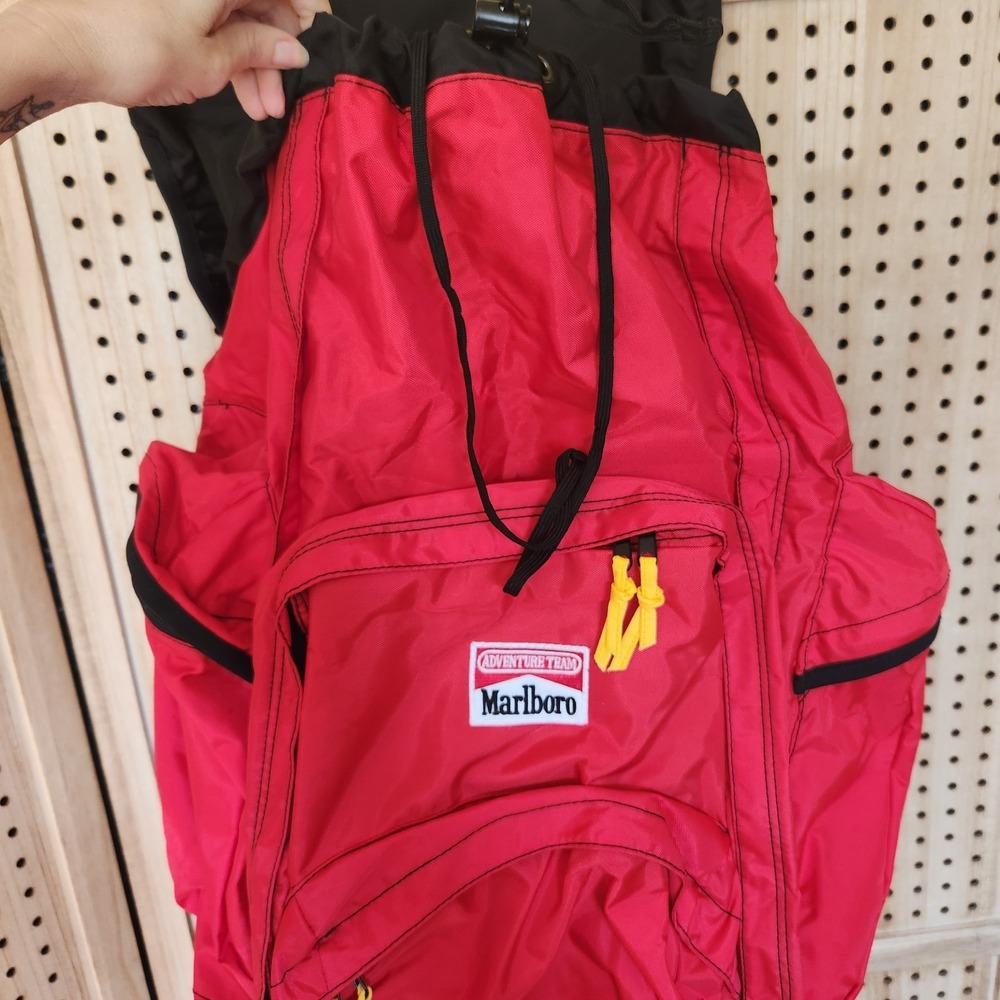 Vintage Marlboro Adventure Team Duffle Bag Backpack X bag attached Hiking Retro